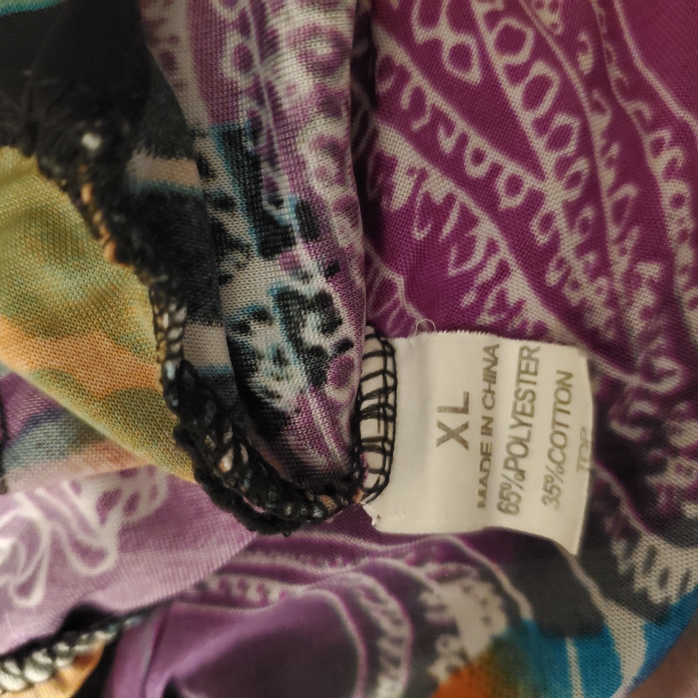 Vibrant Abstract Paisley Criss-Cross Back Midi Dress - Picture 6 of 7